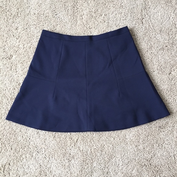 Navy J. Crew Flare Skirt - Picture 1 of 3